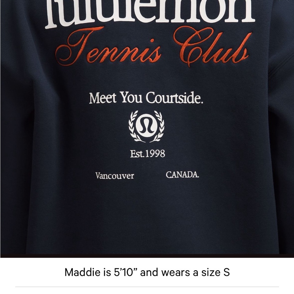 lululemon Tennis Club Navy Sweatshirt - Picture 3 of 3